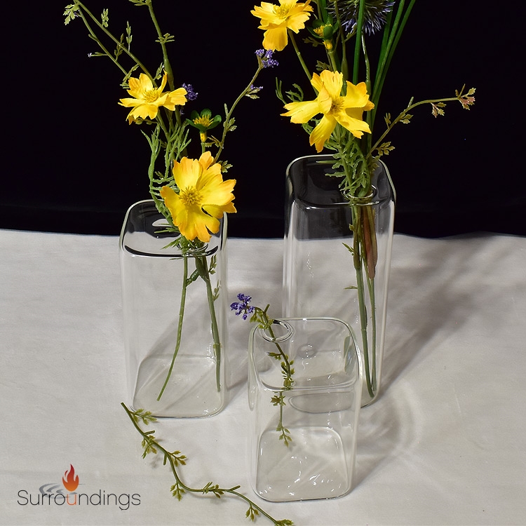 Glass floating flower ring